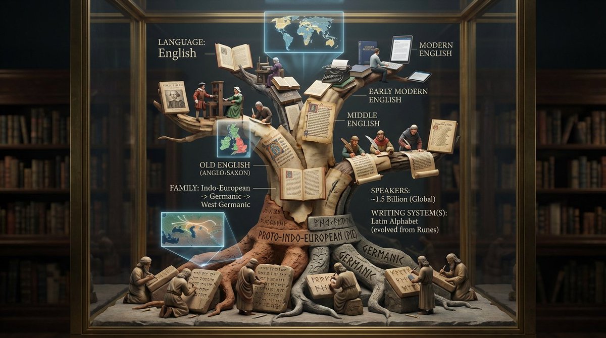 AI Prompt for Linguistic Evolution Tree Infographic Generation