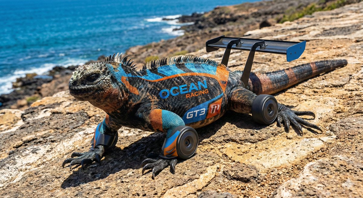 AI Prompt for LMGT3-Class Car Inspired Sea Iguana Design