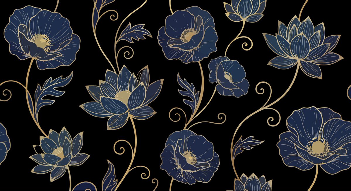 AI Prompt for Luxurious Floral Vector Patterns with Golden Line Art