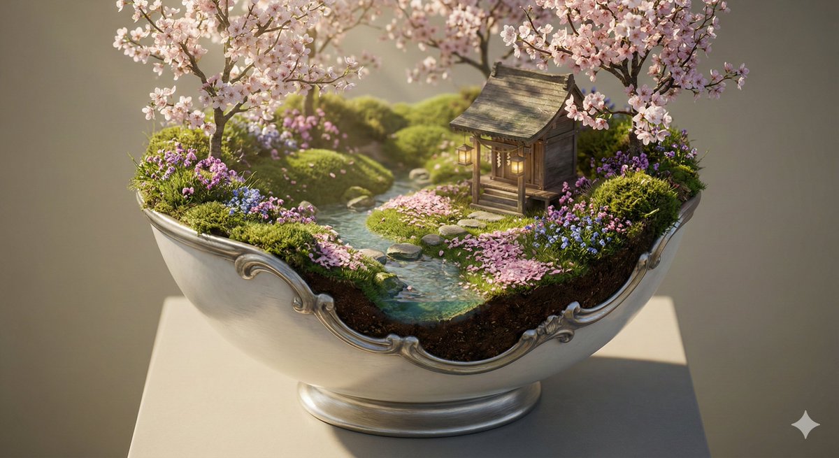 AI Prompt for Luxury Diorama Spring Landscape