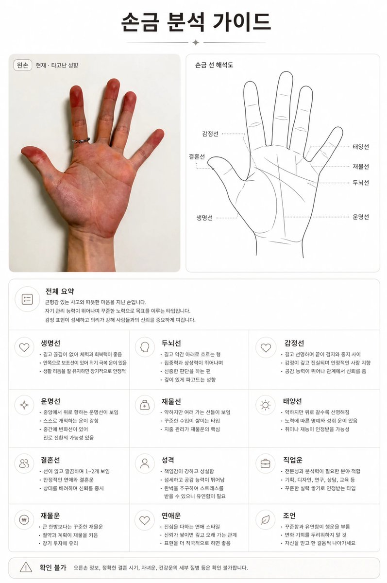 AI Prompt for Luxury Korean Palm Reading Infographic