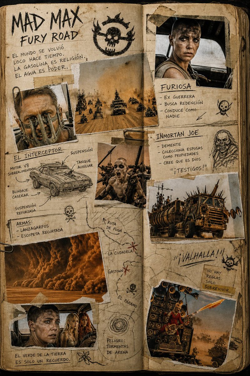 AI Prompt for Mad Max Inspired Scrapbook Style Collage