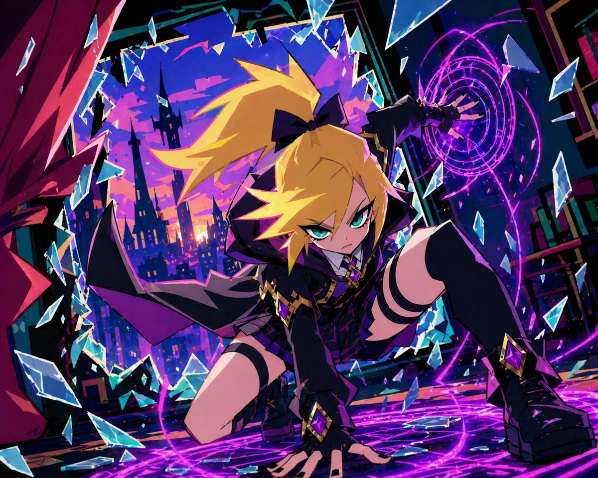 AI Prompt for Magical Anime Breakthrough Scene with Colorful Effects