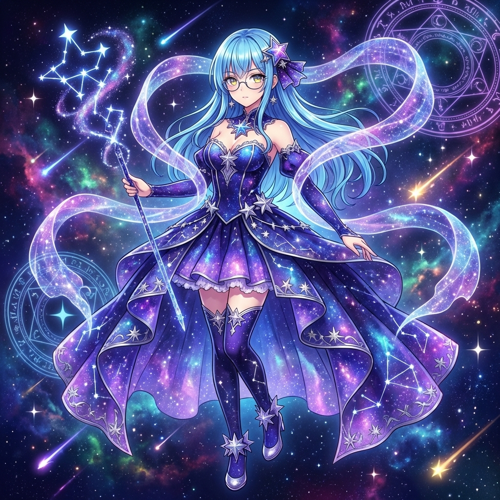 AI Prompt for Magical Girl Transformation with Cosmic Attribute