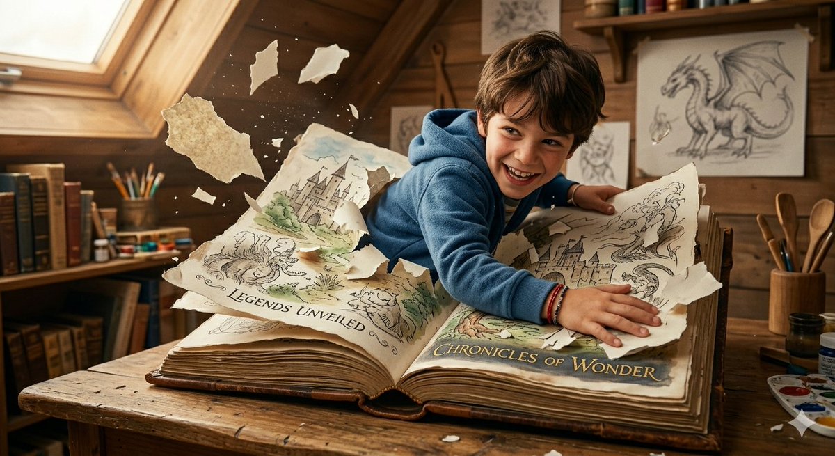 AI Prompt for Magical Realism Scene with Emerging Boy