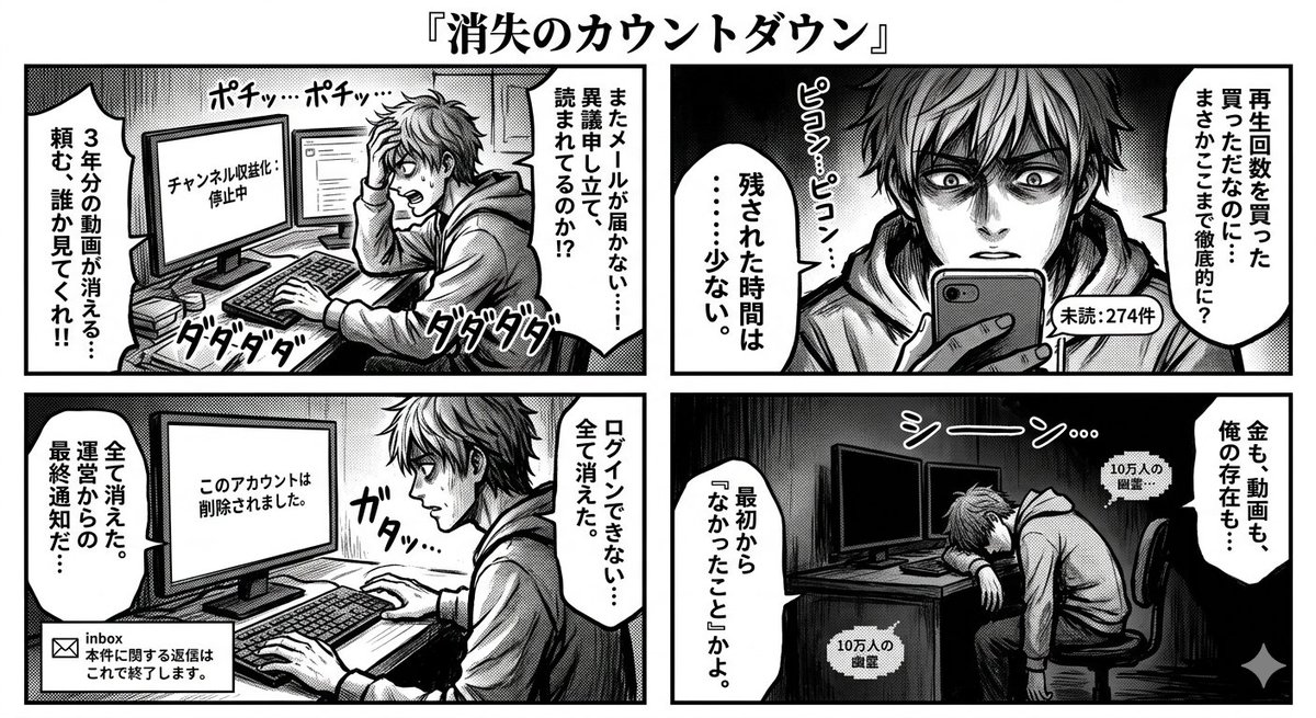 AI Prompt for Manga Art: Countdown to Disappearance Comic