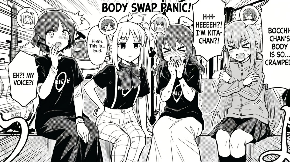 AI Prompt for Manga-Style Body Swap Scene with Band Girls