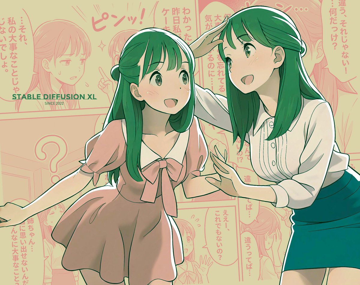 AI Prompt for Manga Style Page: Sisters Discussing Something Important