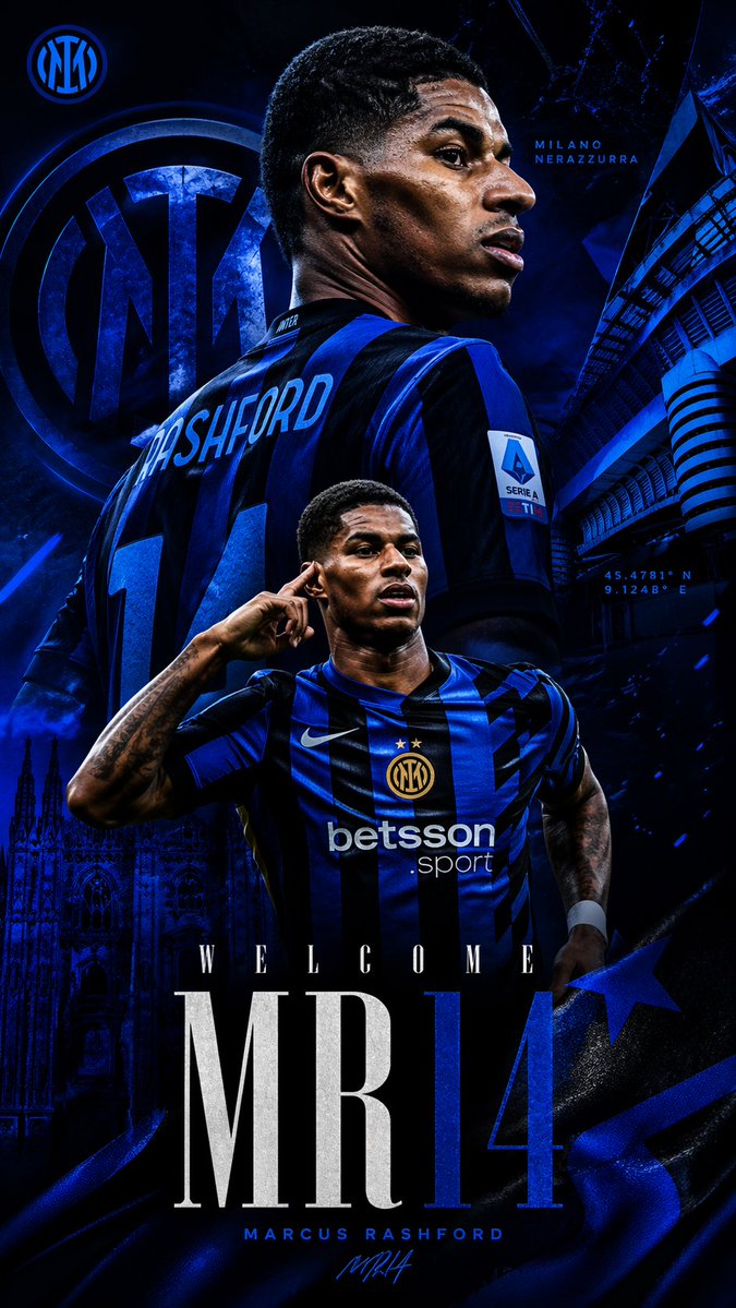 AI Prompt for Marcus Rashford Inter Milan Wallpaper Design