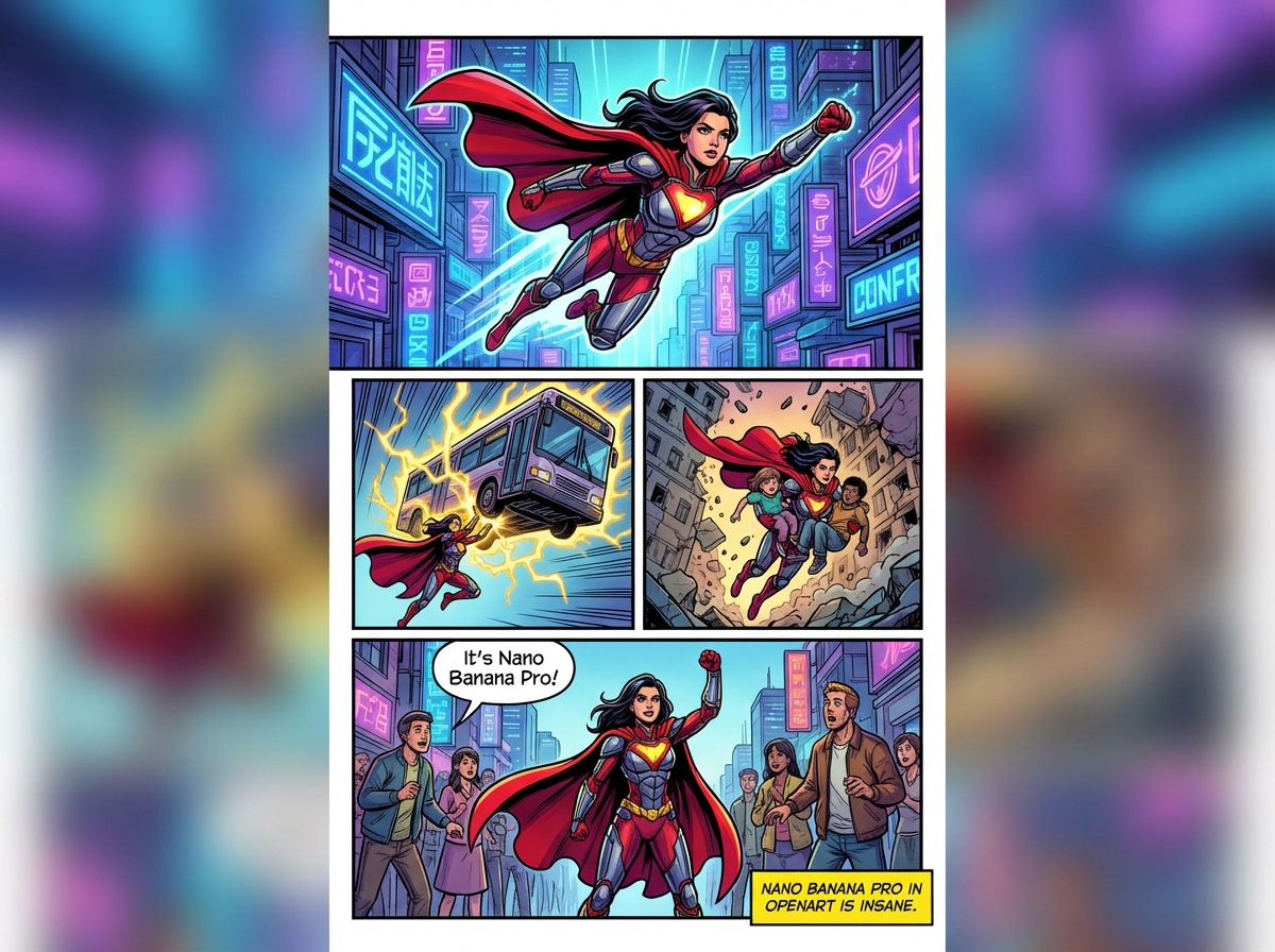 AI Prompt for Marvel-style Comic Storyboard of a Heroine