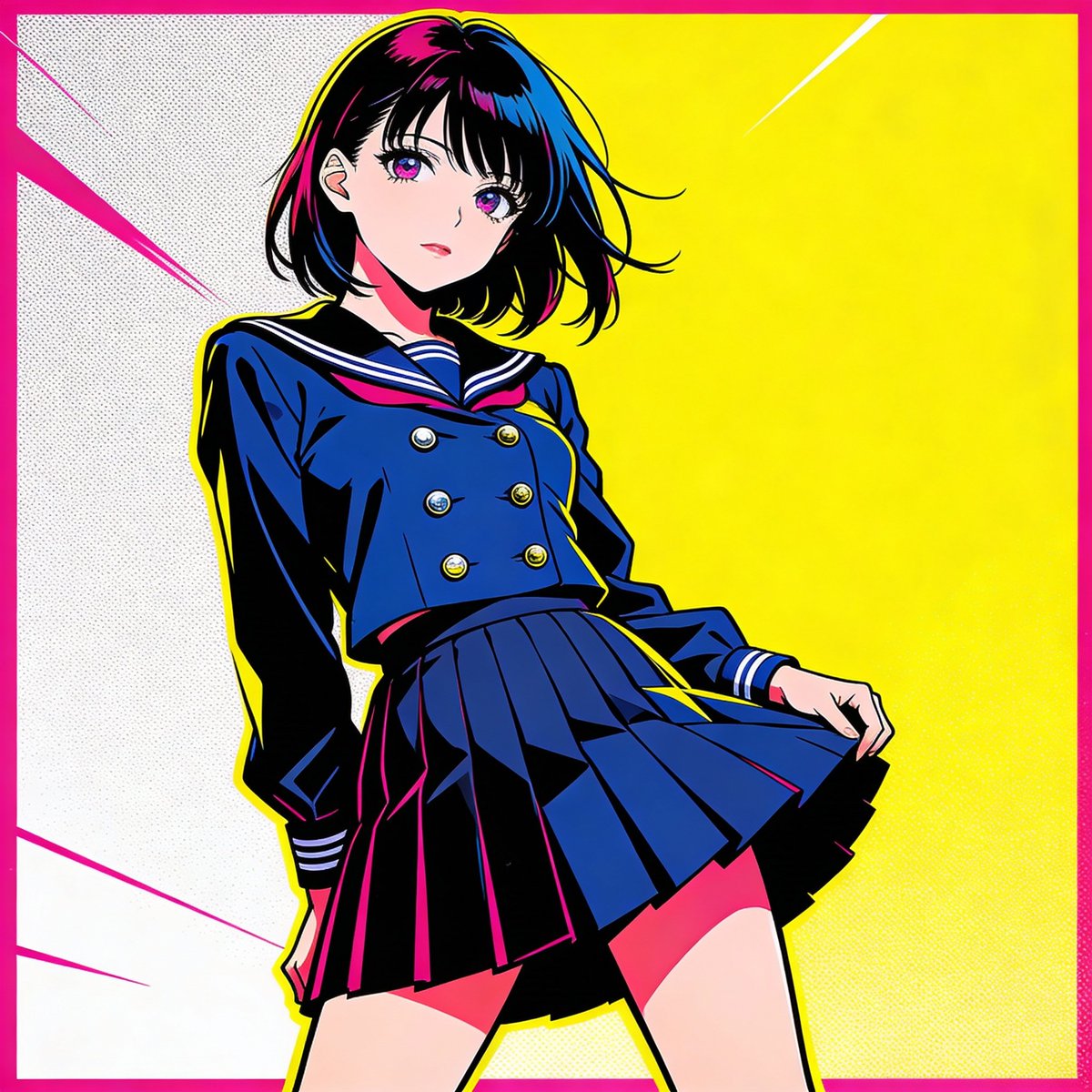 AI Prompt for Maximalist Anime Illustration Poster with 100 Girls