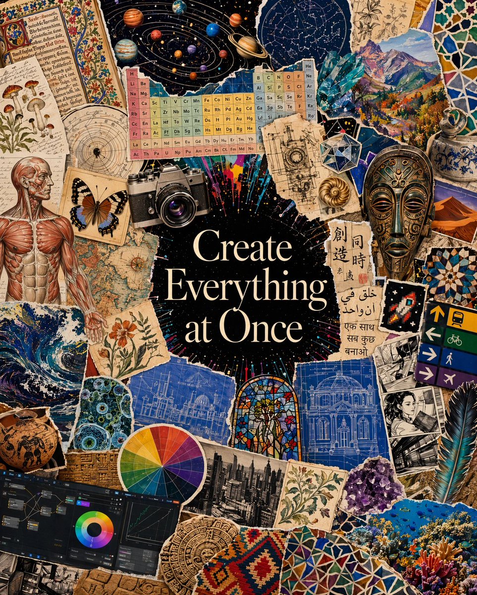 AI Prompt for Maximalist Collage Poster with Inspiring Headline