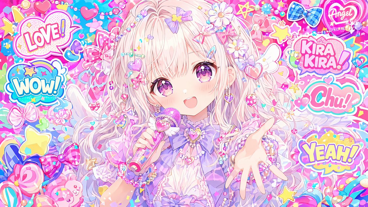 AI Prompt for Maximalist Kawaii Anime Art: Generate Chibi Angel Girl with Pop-Art Stickers and Pastel Accessories