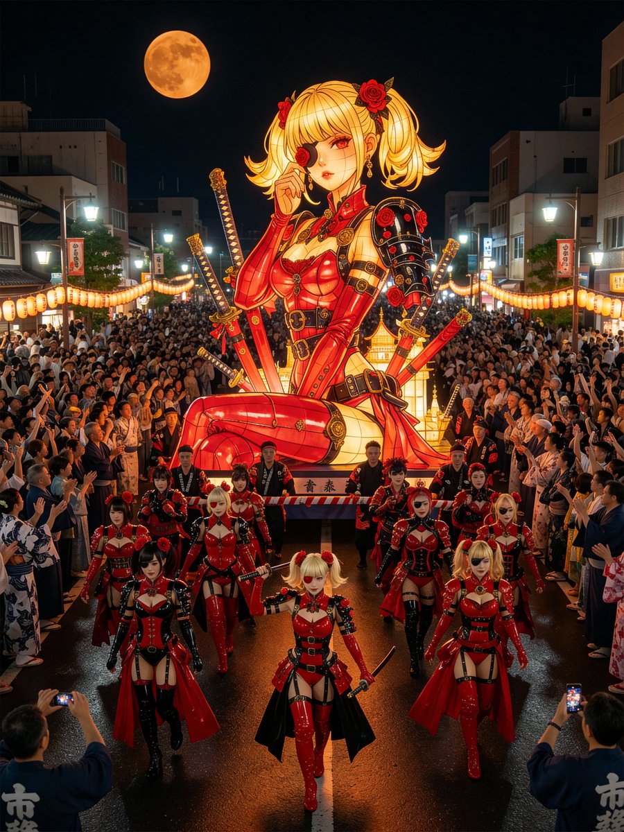 AI Prompt for Mikoshi Festival Anime Art: Character on Portable Shrine Float