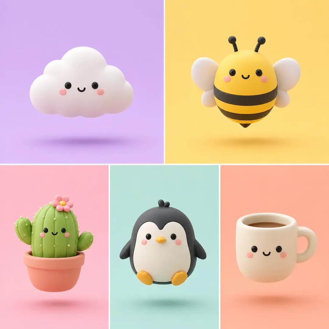 AI Prompt for Minimalist 3D Clay Render Backgrounds