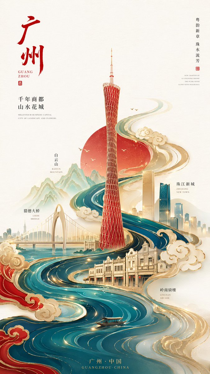 AI Prompt for Minimalist Chinese City Posters