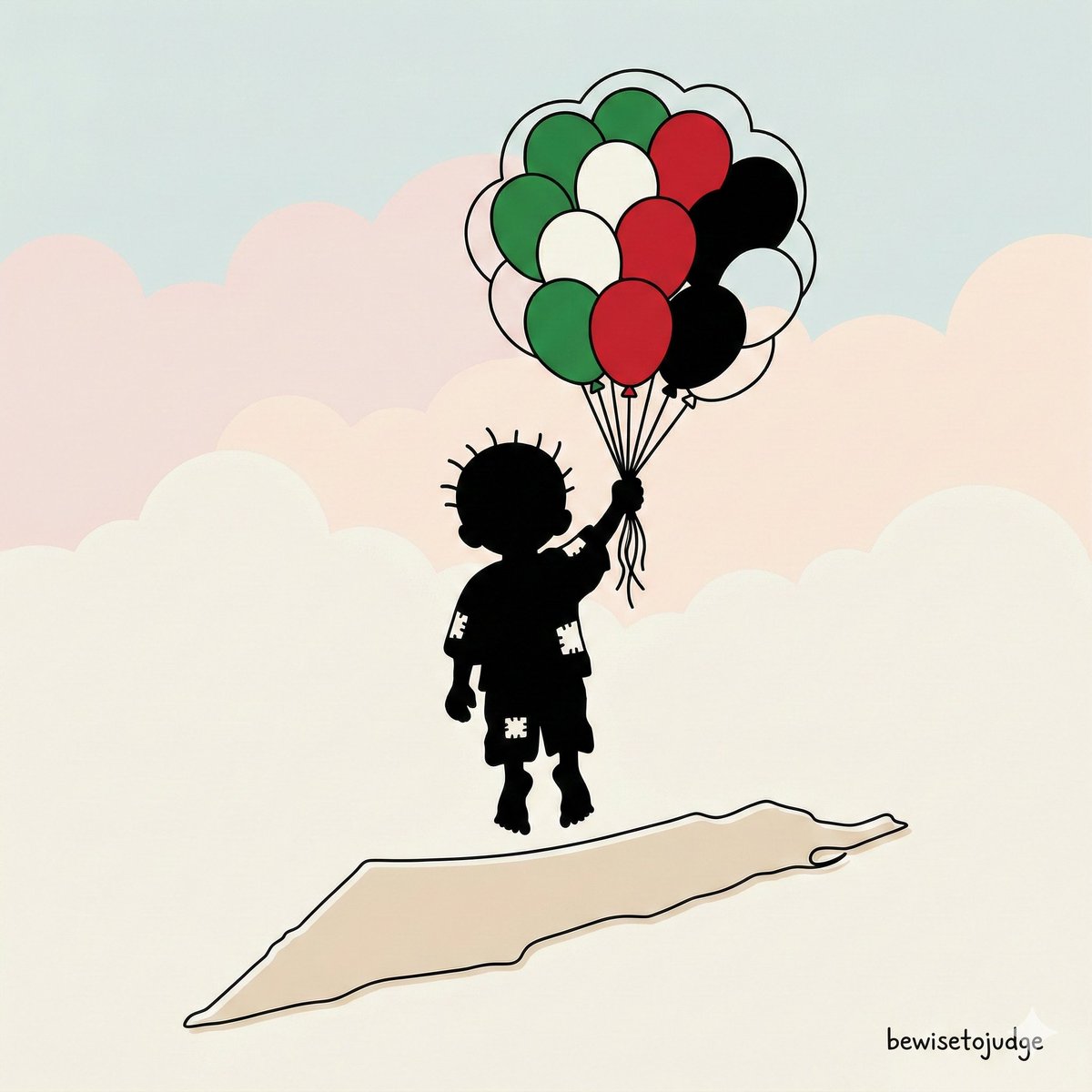 AI Prompt for Minimalist Handala Illustration with Palestinian Theme