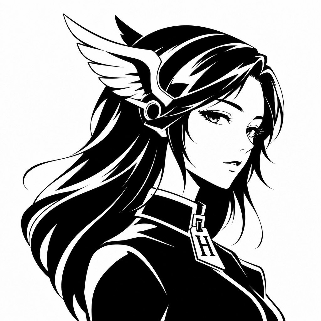 AI Prompt for Minimalist Luxury Anime Avatar with Winged Headpiece