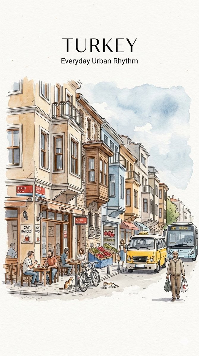 AI Prompt for Minimalist NYC Street Sketch Art with Watercolor Effect
