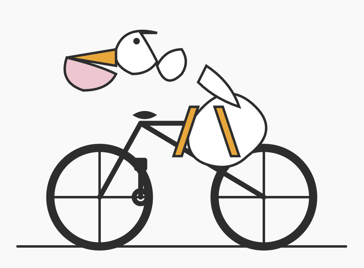 AI Prompt for Minimalist Pelican on Bike Vector Illustration