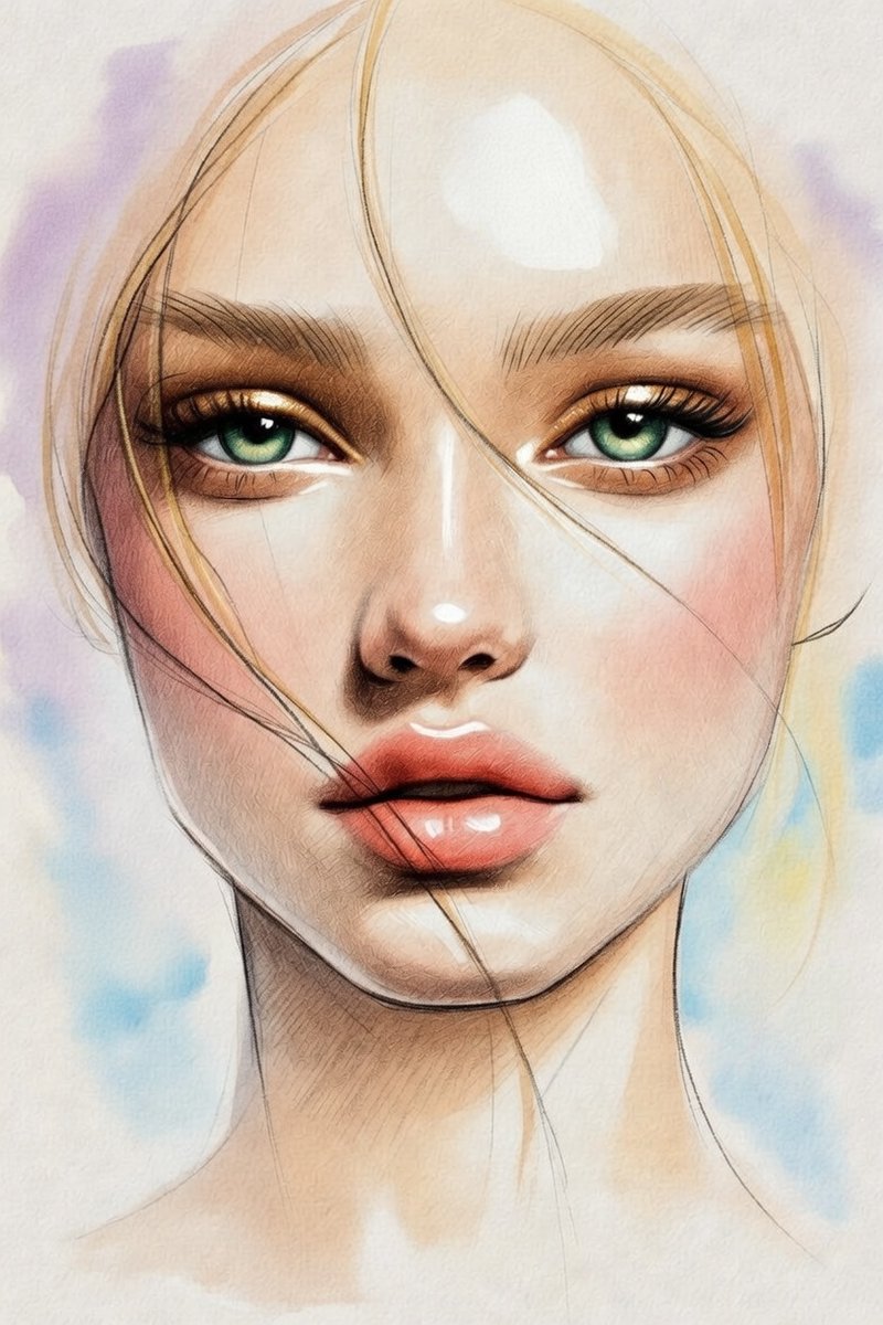 AI Prompt for Minimalist Portrait Sketch - Ivory Toned Pencil Art