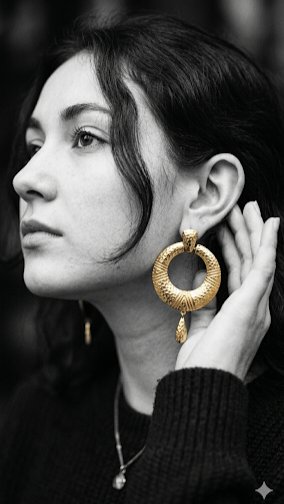 AI Prompt for Minimalist Profile Illustrations with Jewelry Details