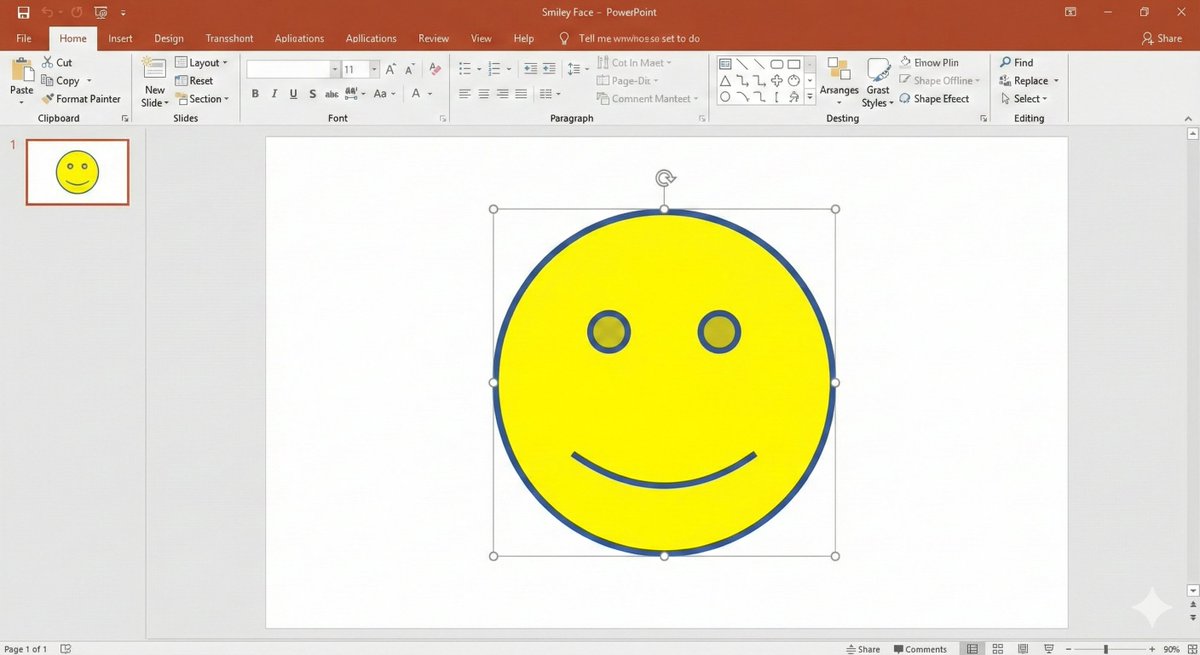 AI Prompt for Minimalist Smile Mark in PowerPoint Style