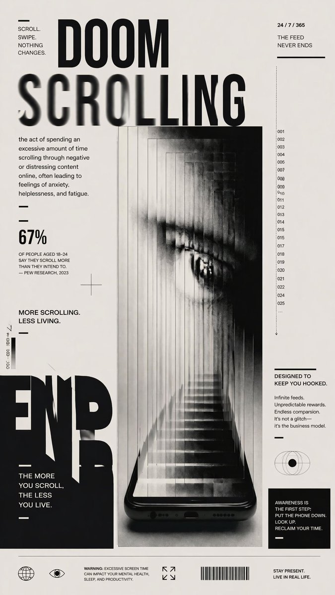 AI Prompt for Minimalist Social Media Addiction Poster