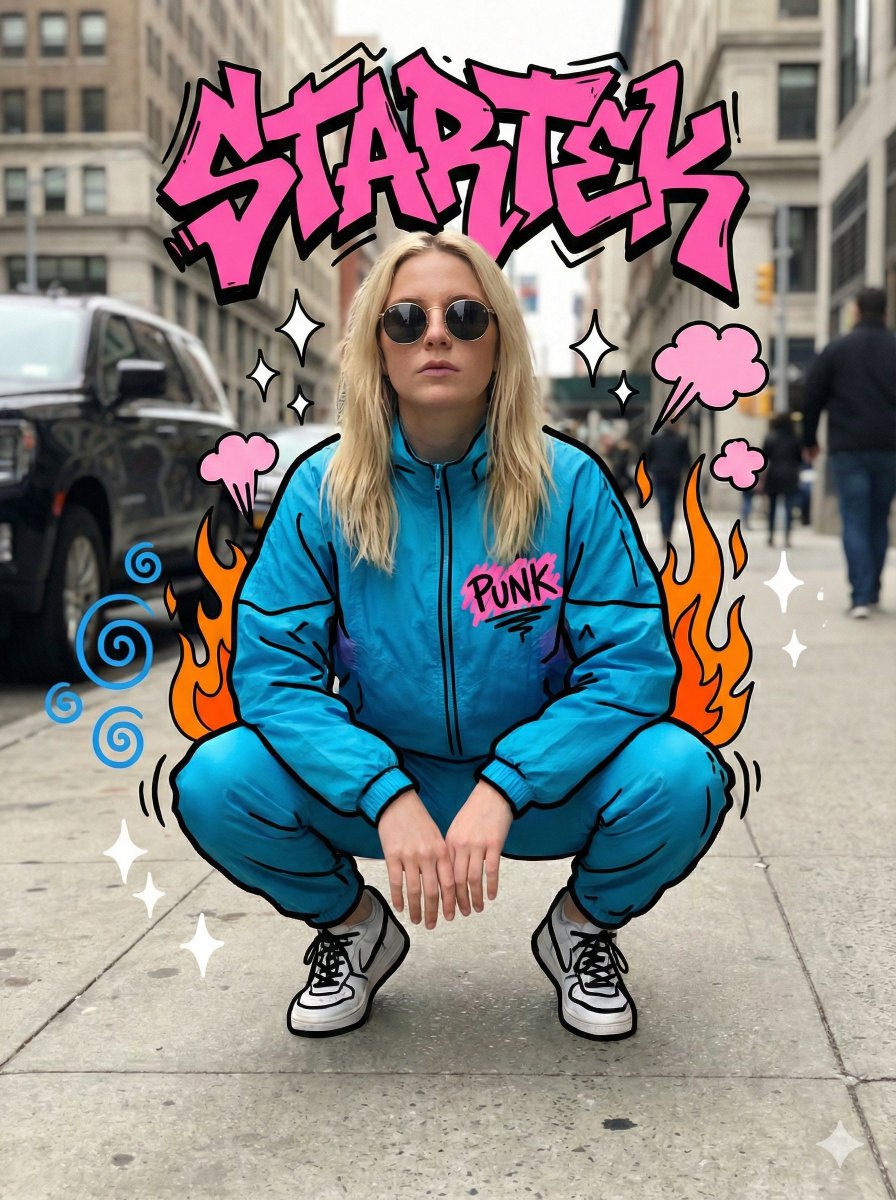 AI Prompt for Mixed-Media Graffiti Photo Art with Cel-Shaded Effect