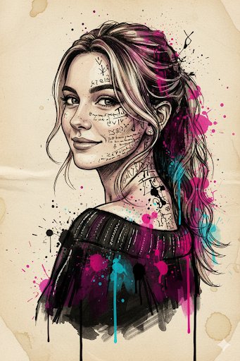 AI Prompt for Mixed Media Portrait with Abstract Watercolor and Sketch: Generate Unique Artwork with AI