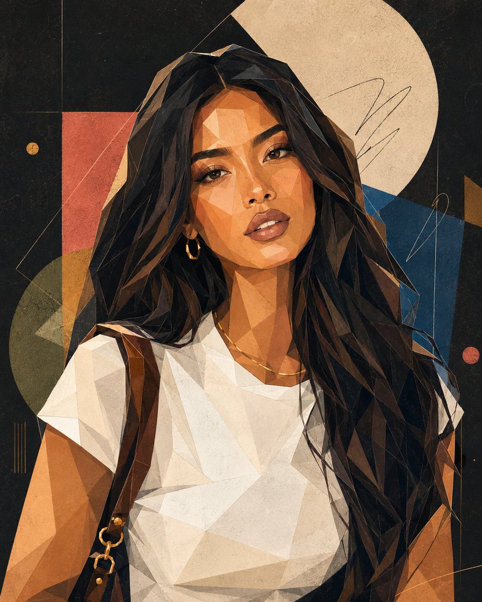 AI Prompt for Modern Geometric Polygon Portrait Art