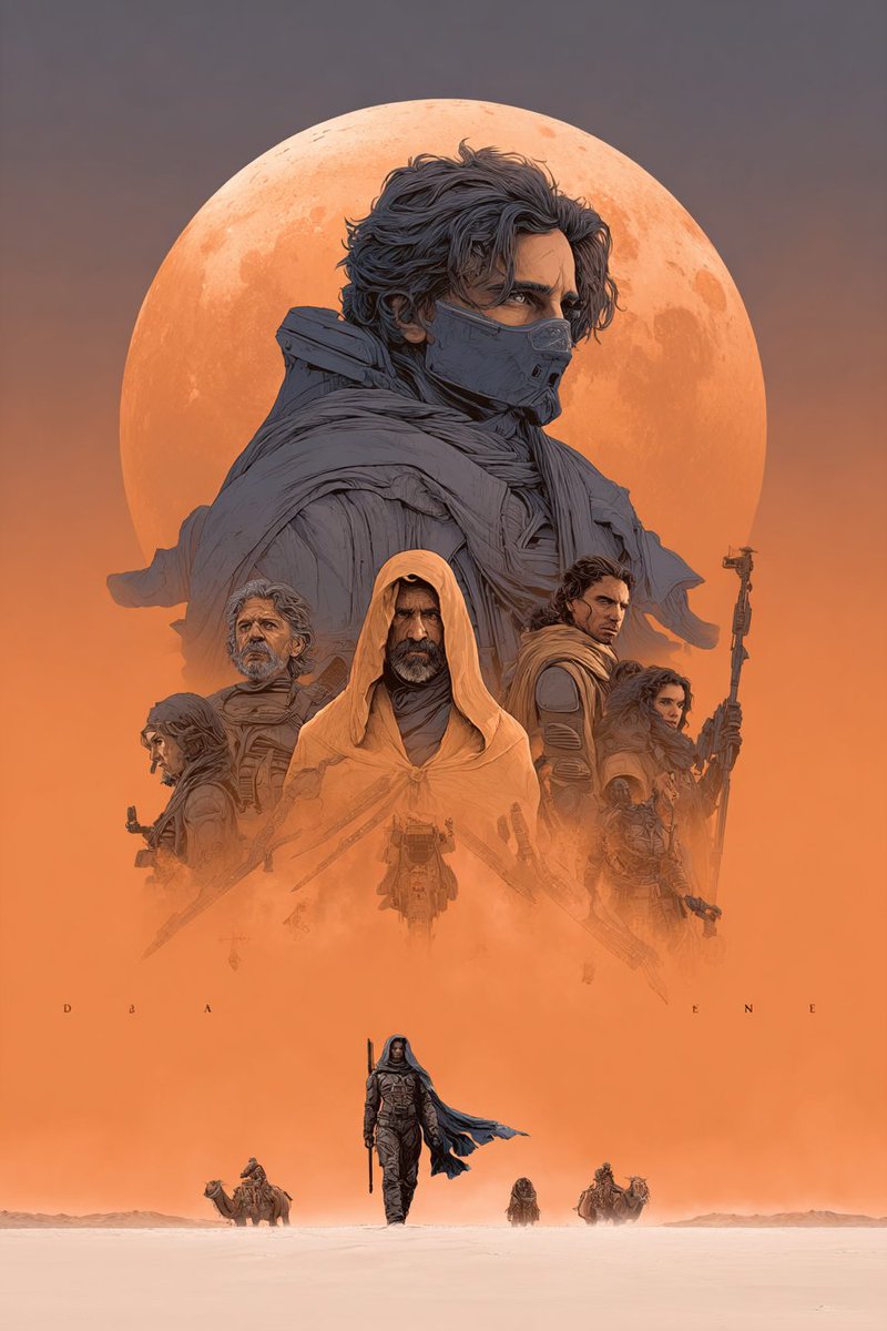 AI Prompt for Moebius-Style Sci-Fi Movie Poster with Character Illustration