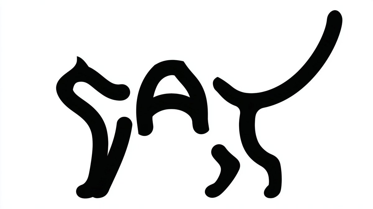 AI Prompt for Monochrome Typographic Cat Illustration - Minimalist Design