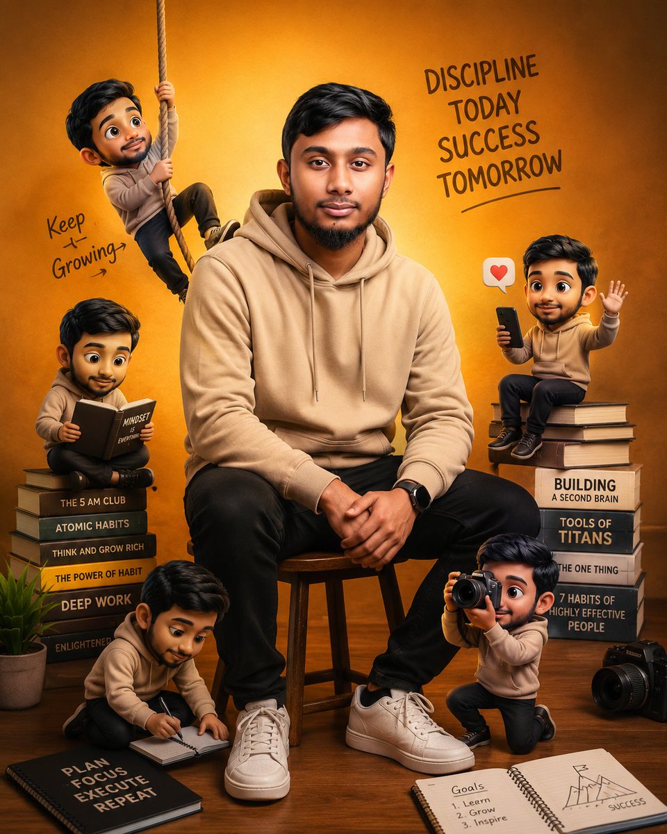 AI Prompt for Motivational Poster with Cartoon Mini Clones