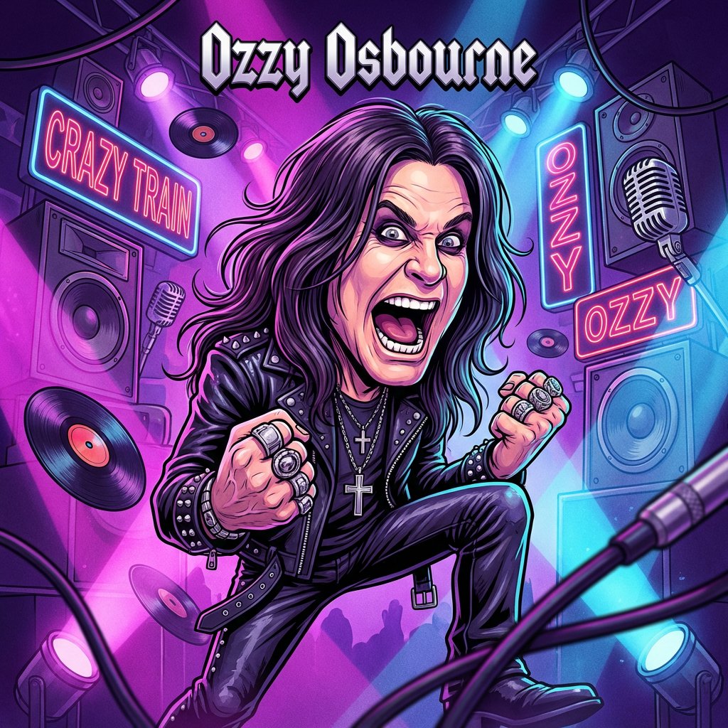 AI Prompt for Music Legend Caricature Illustration
