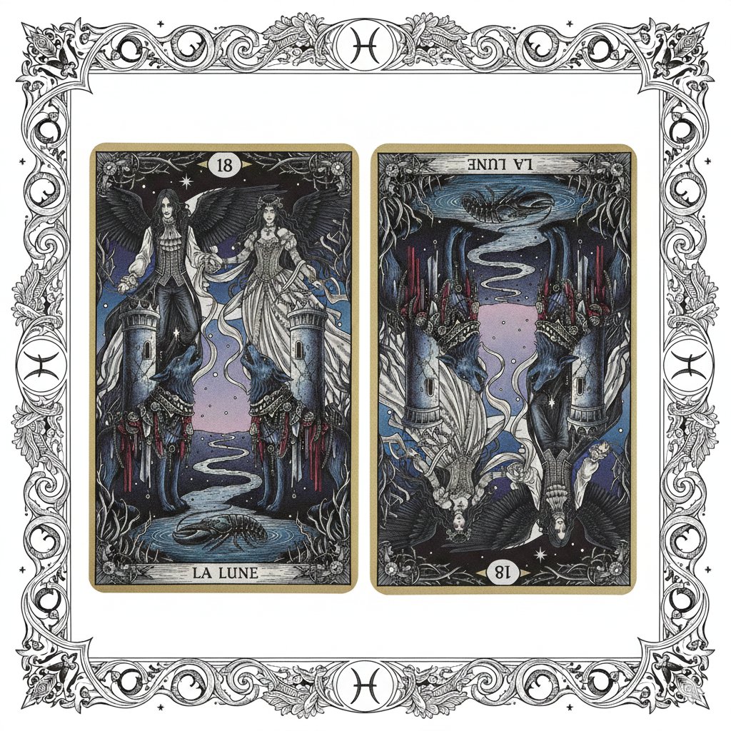 AI Prompt for Mysterious Tarot-Inspired Art with Mális Mizer and Pisces Themes