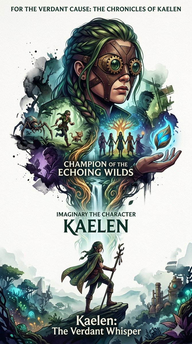 AI Prompt for Nature-Punk Steampunk Character Poster Illustration