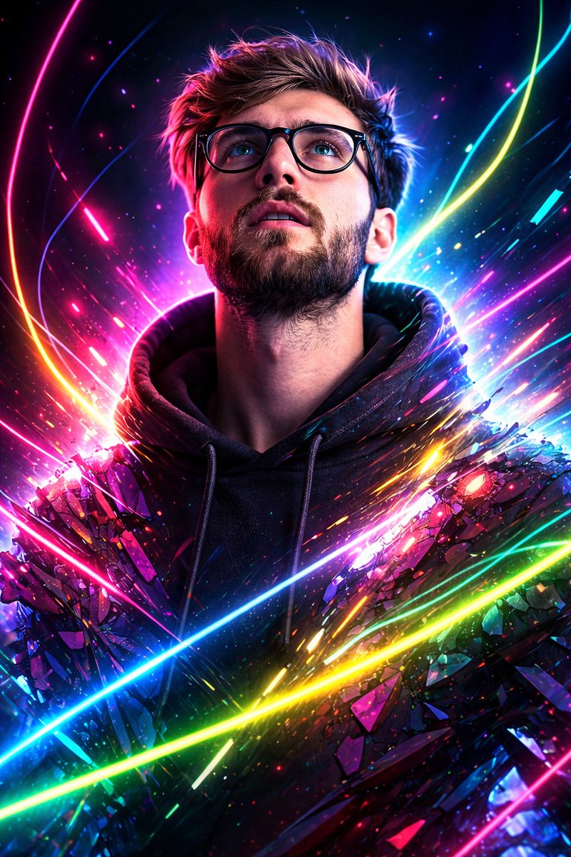 AI Prompt for Neon Digital Portrait Generation in Cyberpunk Style