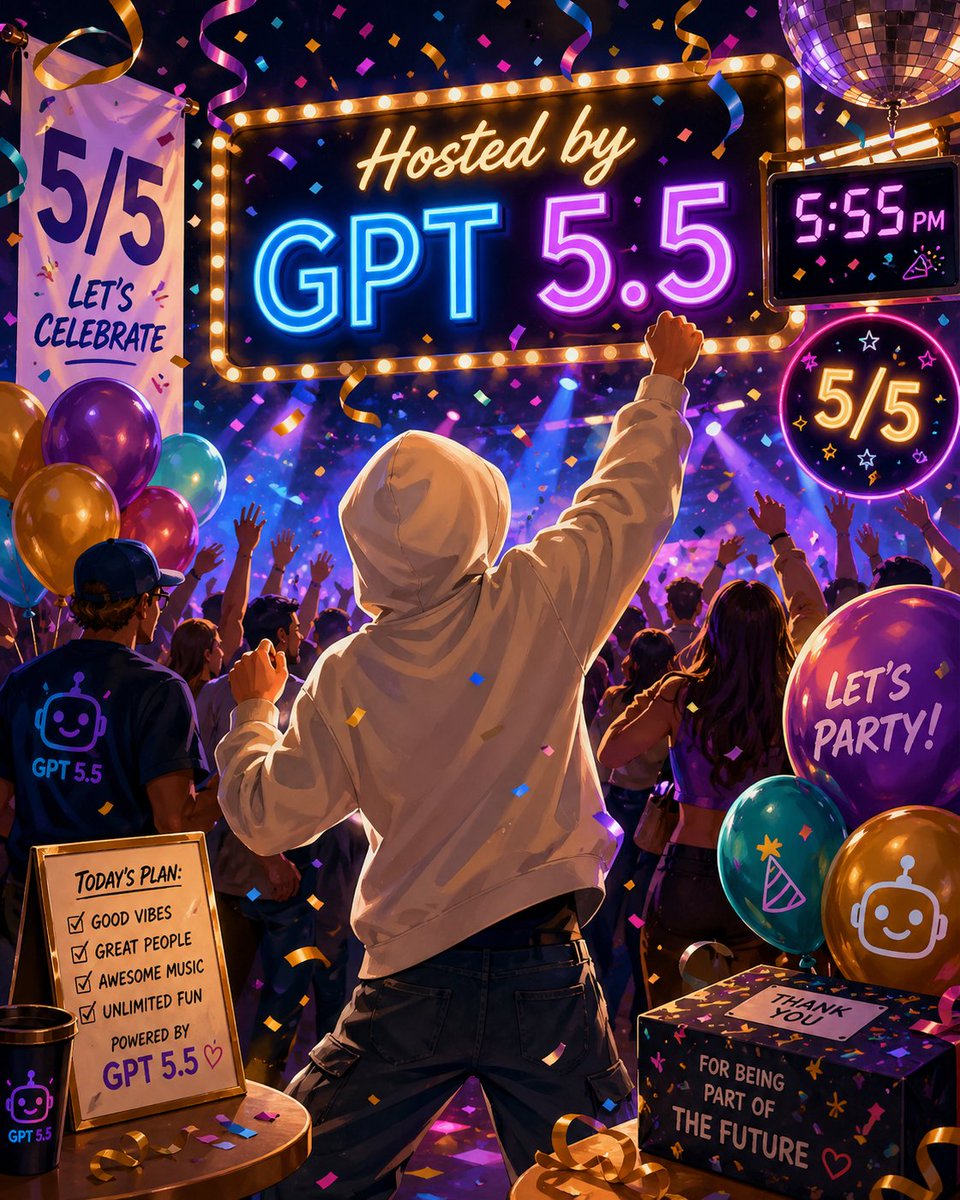 AI Prompt for Neon-Lit GPT 5.5 Party Scene
