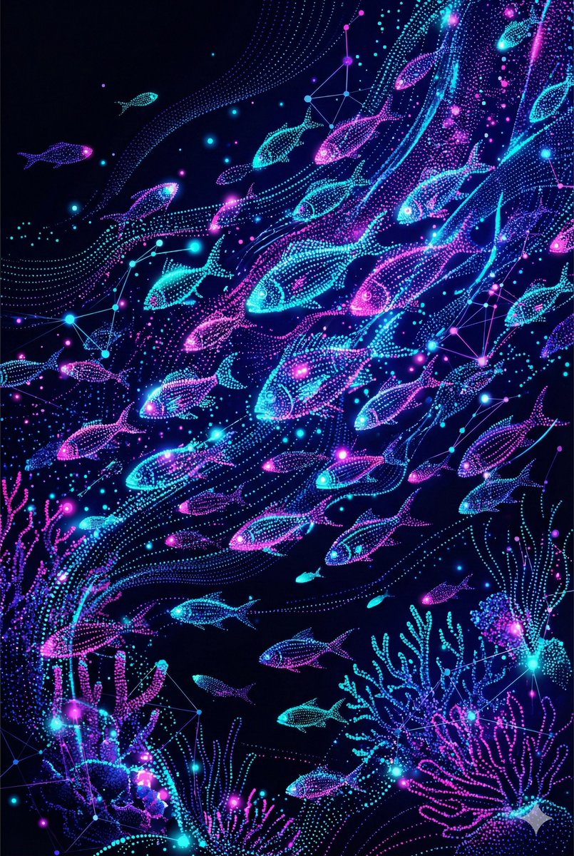 AI Prompt for Neon Pointillism Cyberpunk Illustration with Glowing Dots