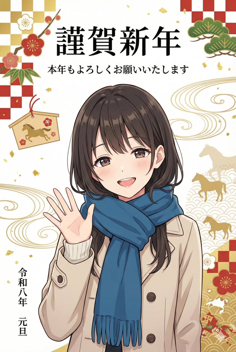 AI Prompt for New Year's Card Illustration in Traditional Japanese Style
