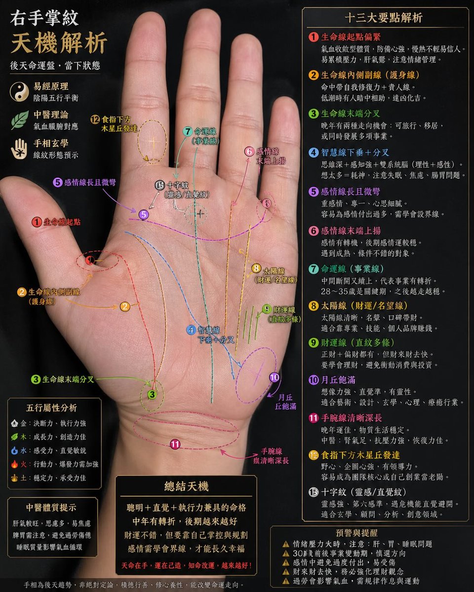 AI Prompt for Palmistry Analysis Cards with Infographics and Fortune Analysis