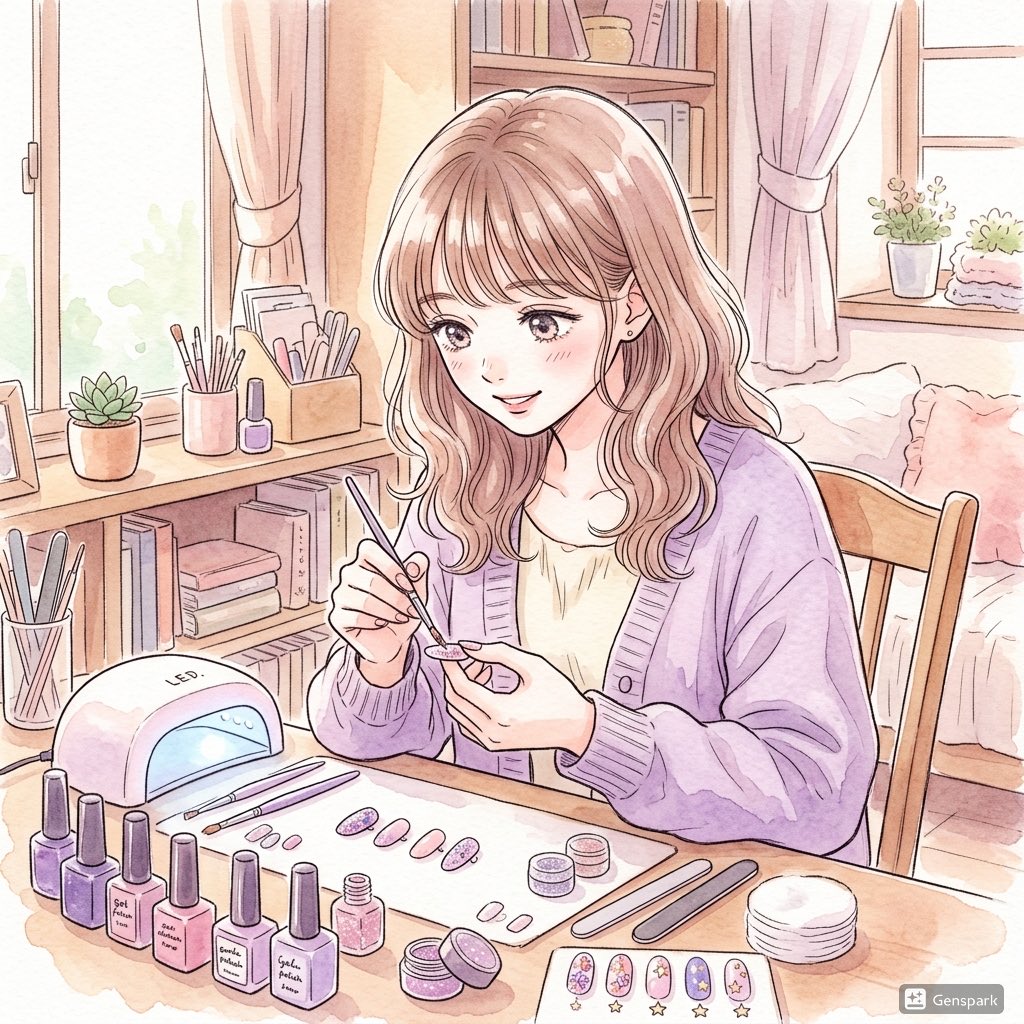 AI Prompt for Pastel Anime Nail Artist Illustration