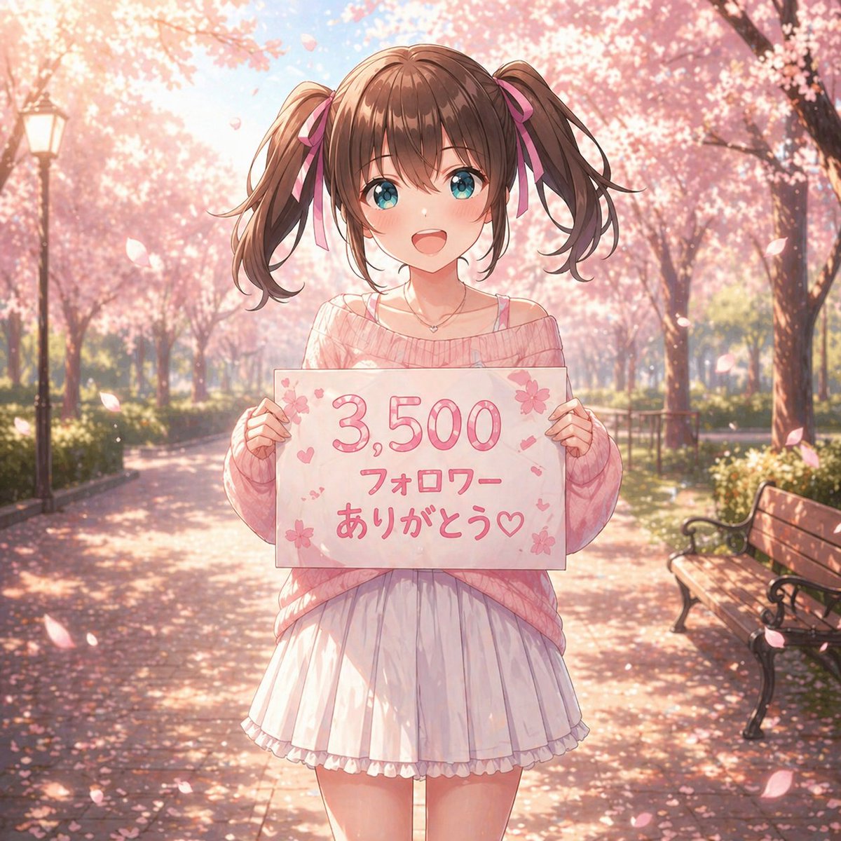 AI Prompt for Pastel Anime Spring Portrait with Twin-Tailed Girl