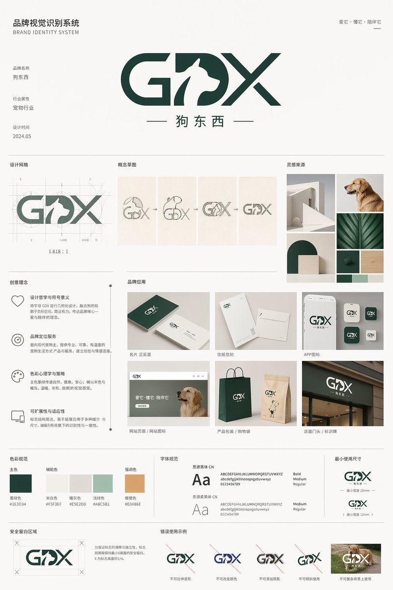 AI Prompt for Pet Brand Identity System Logo Design