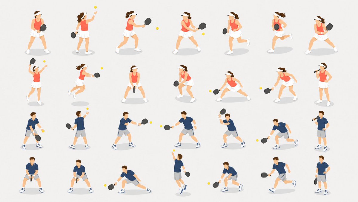AI Prompt for Pickleball Player Pose Set: Generate Isometric Illustrations