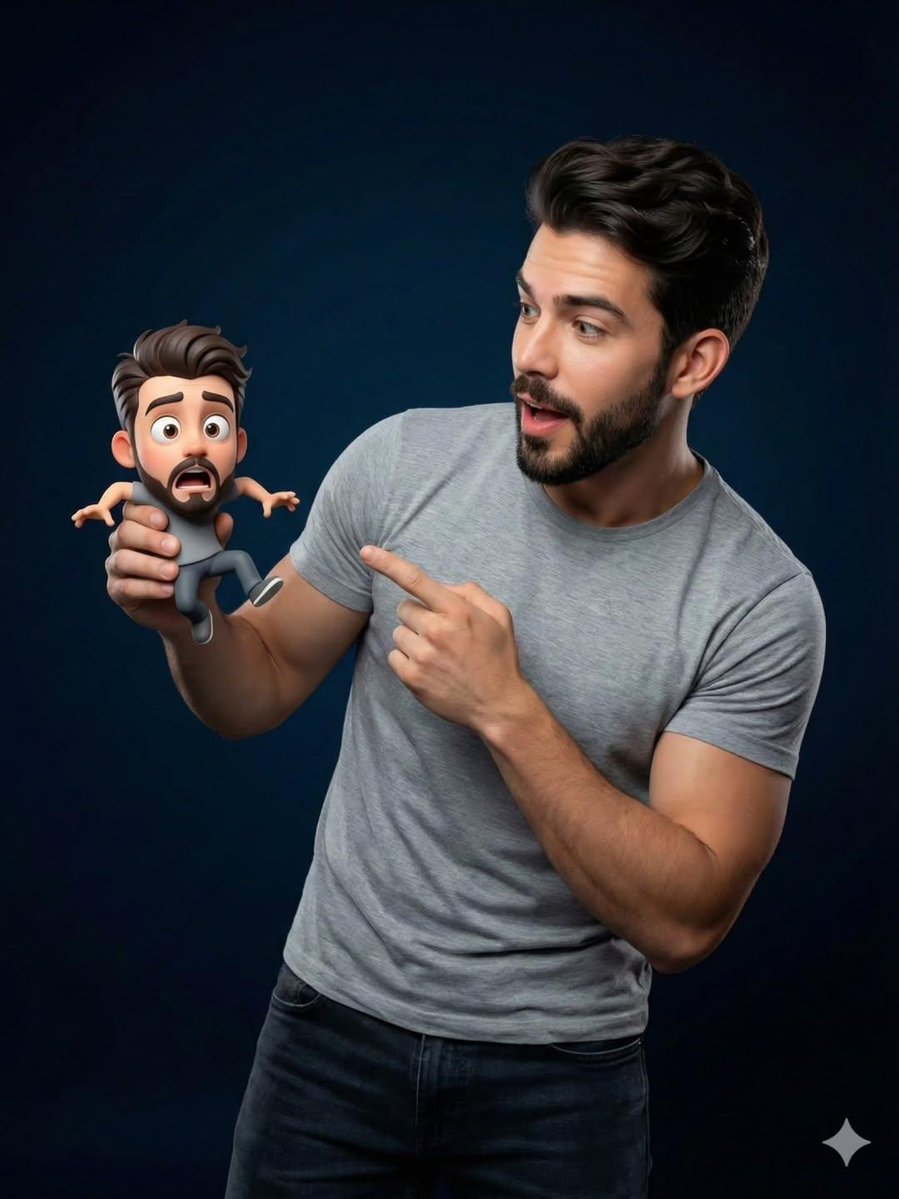 AI Prompt for Pixar-Style Miniature Interaction Portrait with 3D Cartoon Character