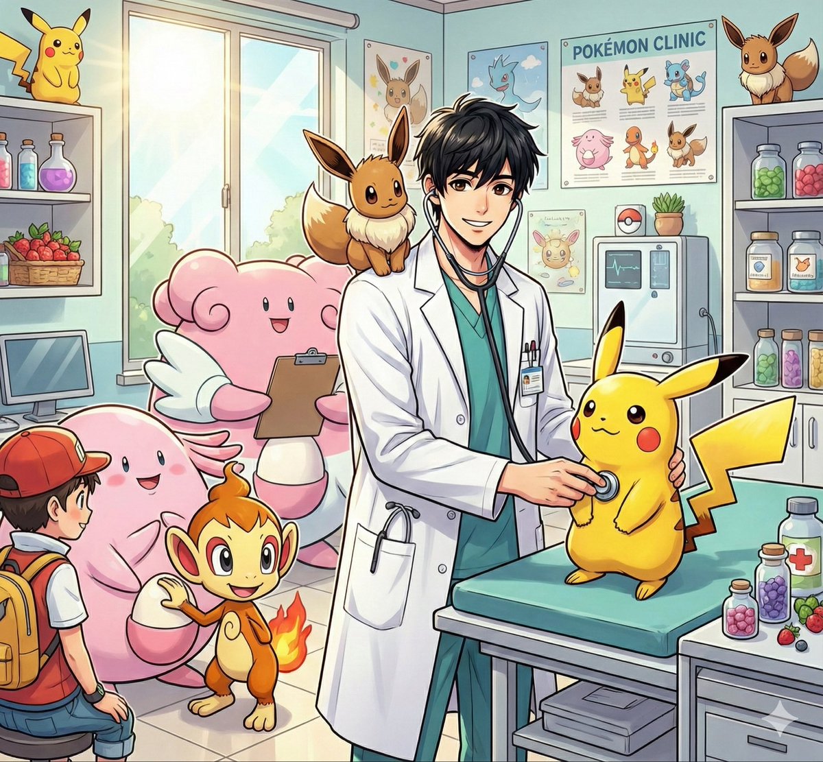 AI Prompt for Pokémon World Character Illustration with Companion
