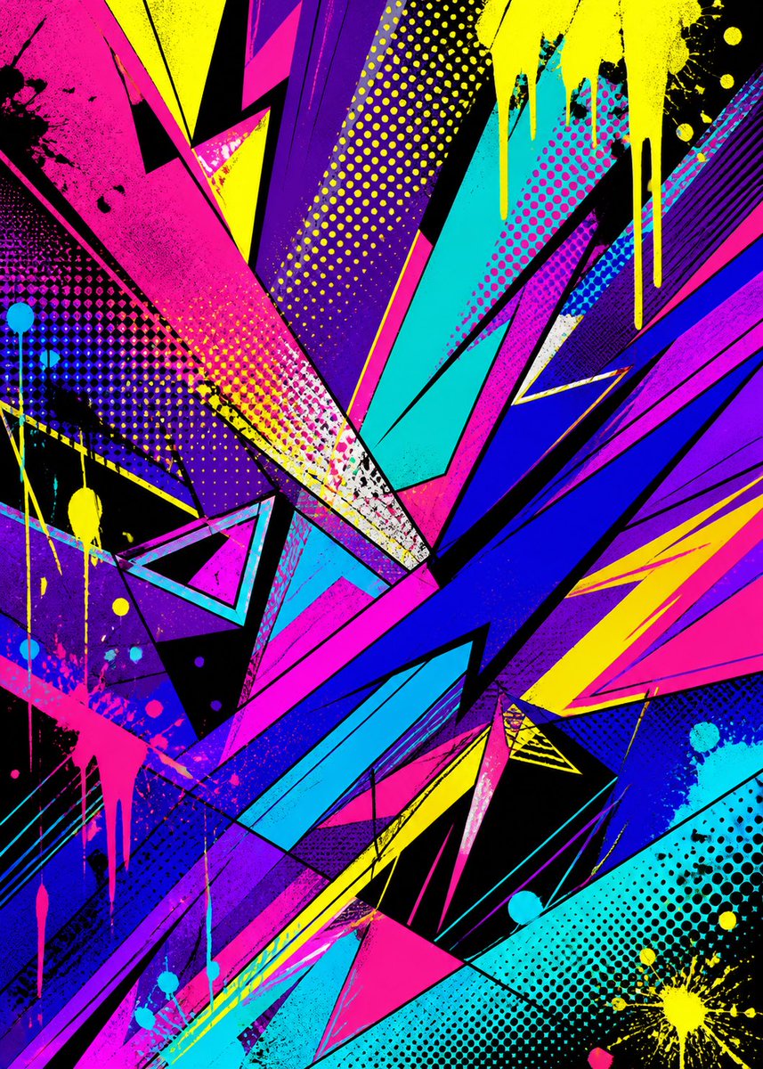 AI Prompt for Pop Art Street Abstract Backgrounds - Neon Cyberpunk Scene
