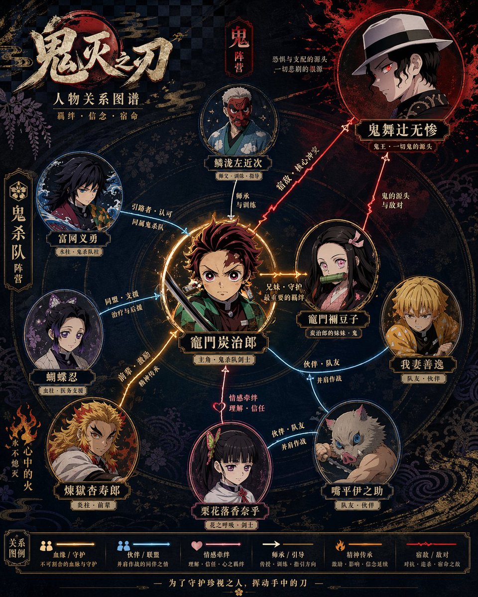 AI Prompt for Pro Character Relationship Diagram Posters with Infographic Style